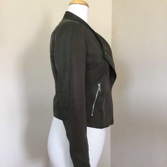 Babaton Aritzia Moto Jacket Olive Green Size 0 - Picture 4 of 12